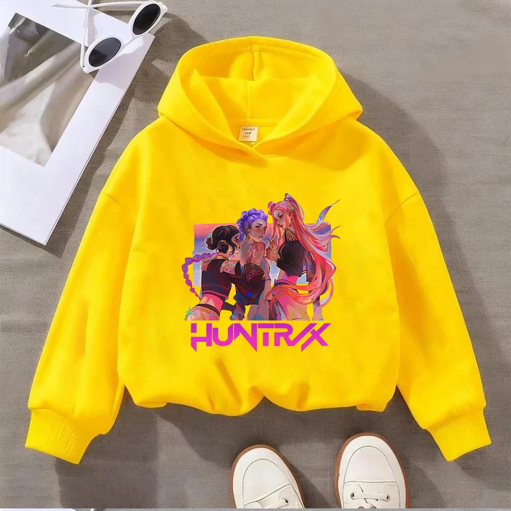 Παιδική Φούτερ HUNTRX με Γραφικό Πολύχρωμο Σχέδιο Χαρακτήρα Casual Πουλόβερ για Αγόρια Κορίτσια Νεανική Μόδα Τοπ
