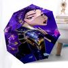 Ombrello Automatico Apri e Chiudi a Tema Kpop Girl, 8 Stecche, Adatto per il Tempo Libero e le Uscite, Accessorio da Esterno, Stile Gotico, Moda