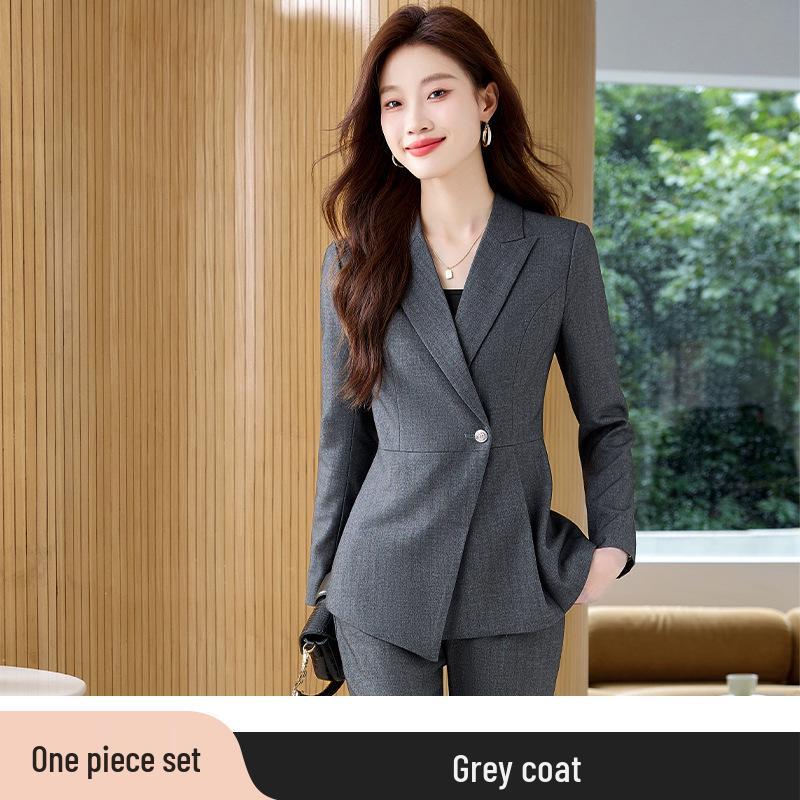 Women's High-End Business Formal Wear: Long Sleeve Suit Set for Spring/Autumn