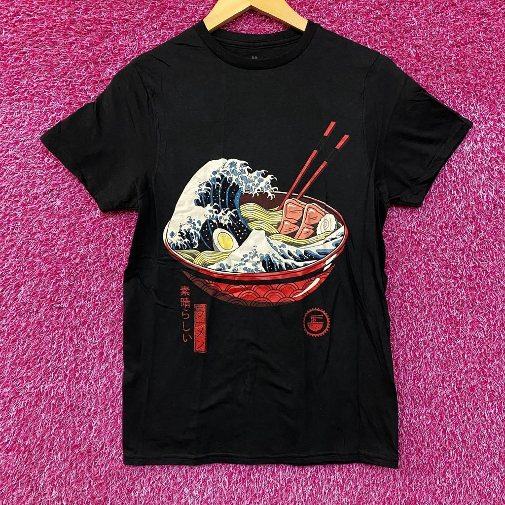 Threadless The Great Ramen Monster Wave of Kanagawa T-Shirt Small