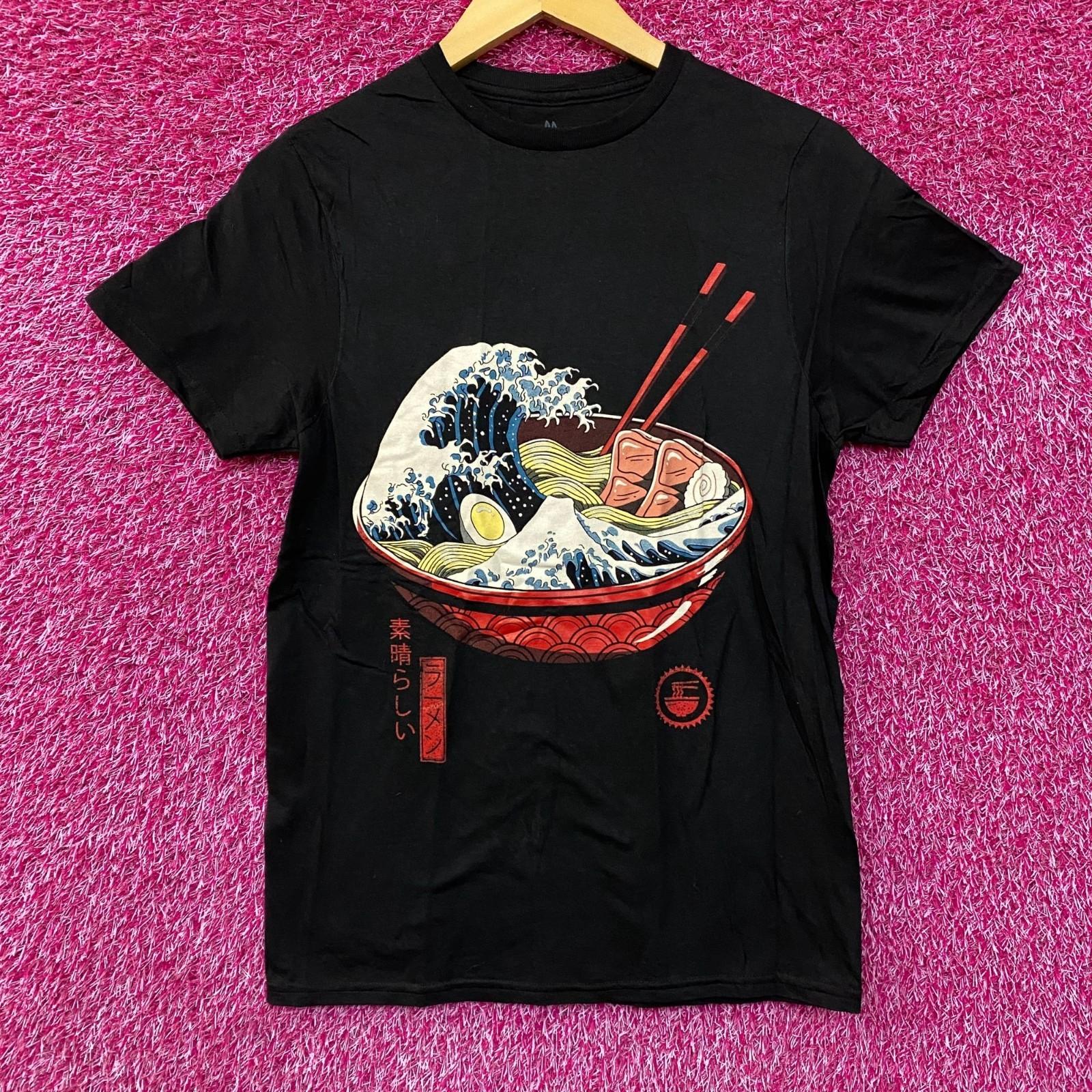 Threadless The Great Ramen Monster Wave of Kanagawa T-Shirt Small XXL