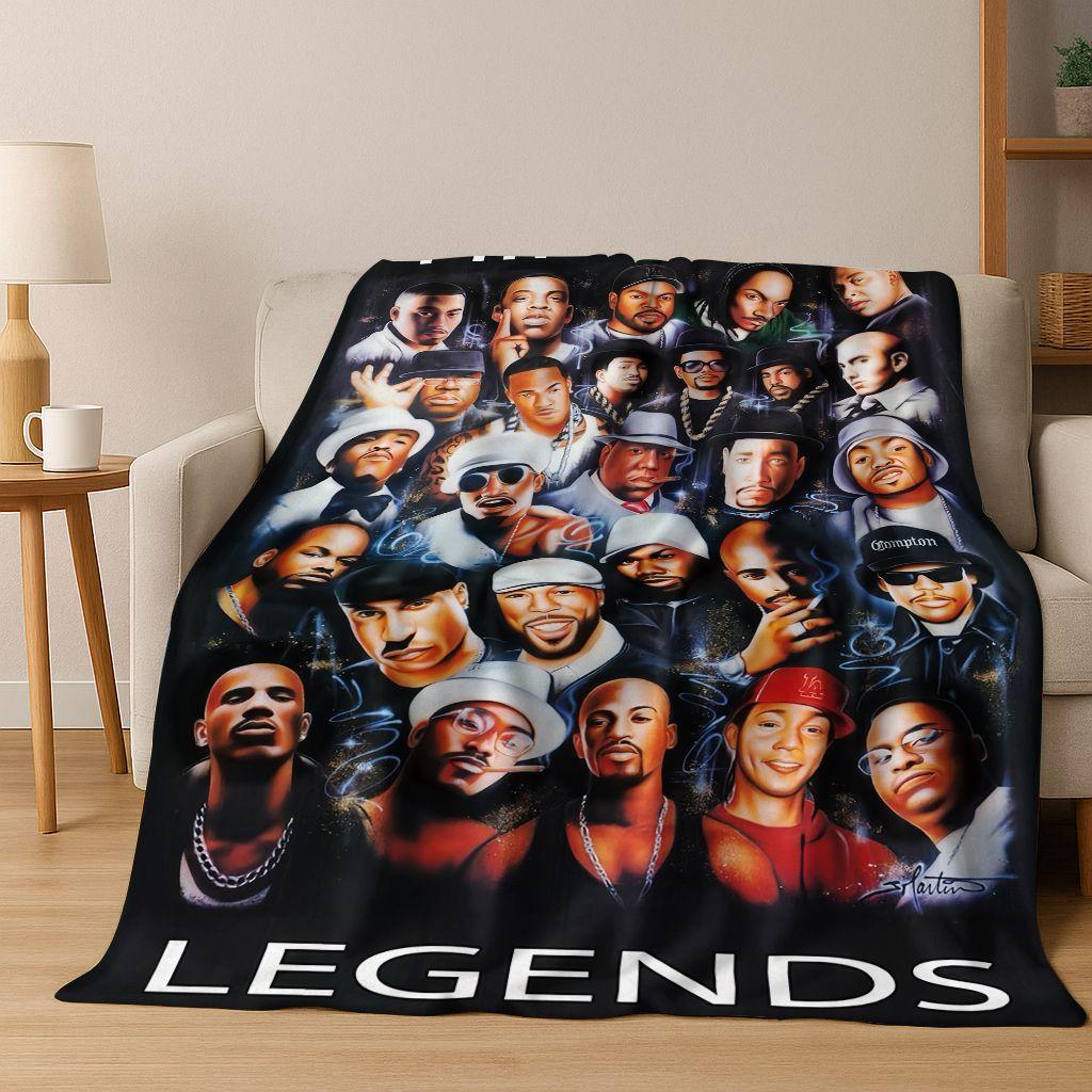 Legends Rapper Collection HIP HOP Rap Star Art Flannel Blanket,Cozy Soft Throw Blanket for Home Bedroom Bed Sofa Cover Gift Kid