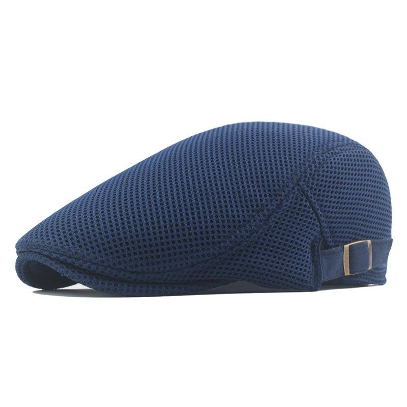 Berretto estivo in rete traforata berretto traspirante versione coreana da donna cappello da sole alla moda cappello forward da uomo tinta unita