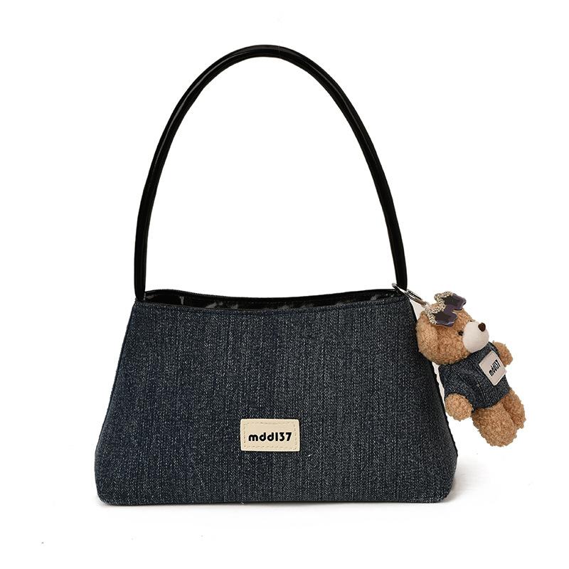 Korean version of denim hand-carried dumpling bag women 2025 new retro niche foreign style casual single shoulder underarm commuter bag
