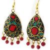 Les Trésors De Lily [K6497] - 'Altaï' Red Green Designer Earrings
