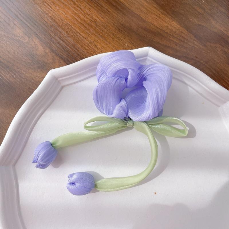 Elegant Tulip Flower Hair Clips for Women Girls Handmade Fabric Bow Hair Claw Barrettes Headwear Korean Hair Accessories