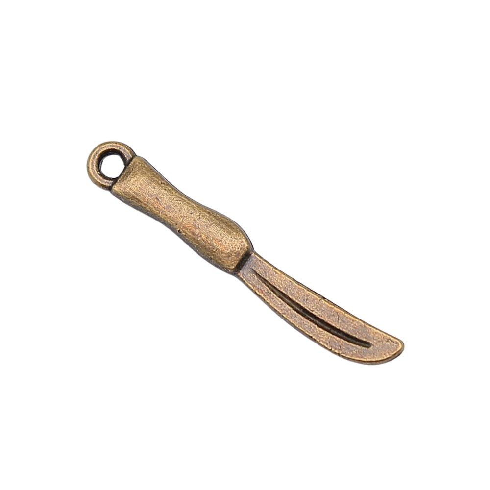 

20 шт., подвески для фруктовых ножей, подвески, античная бронза, цвет цинкового сплава, 25 мм