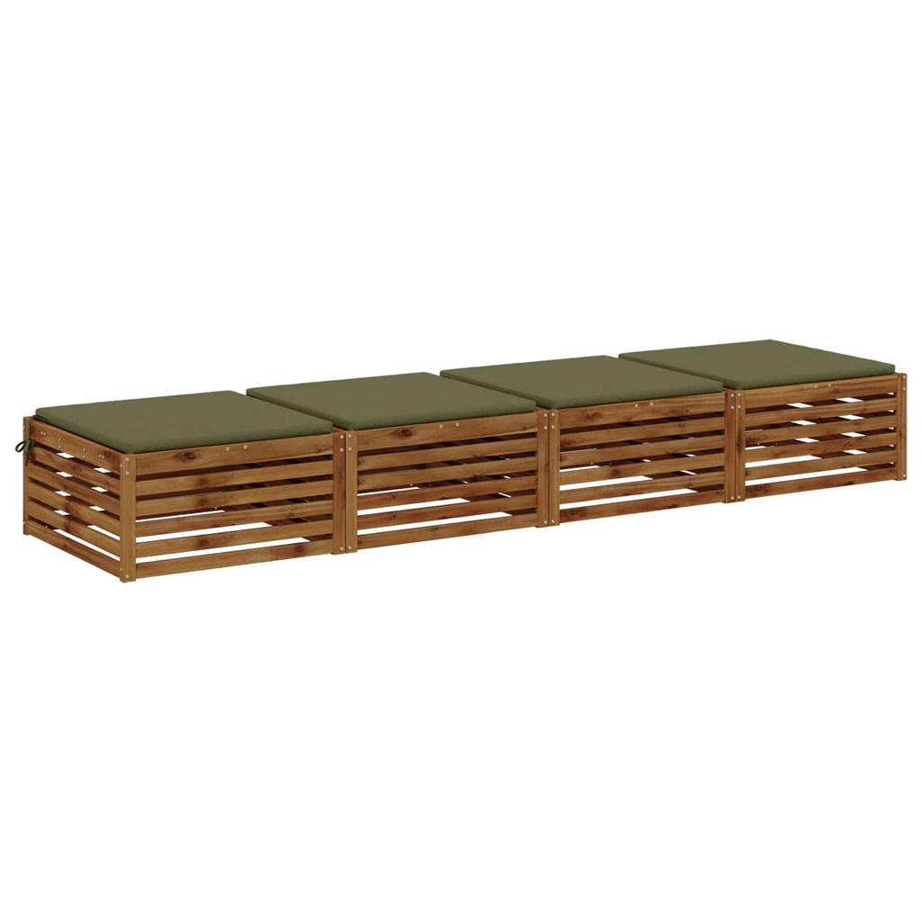 4 piece seat cushions SOEST 4 pcs. 100percent Polyester Olive Green