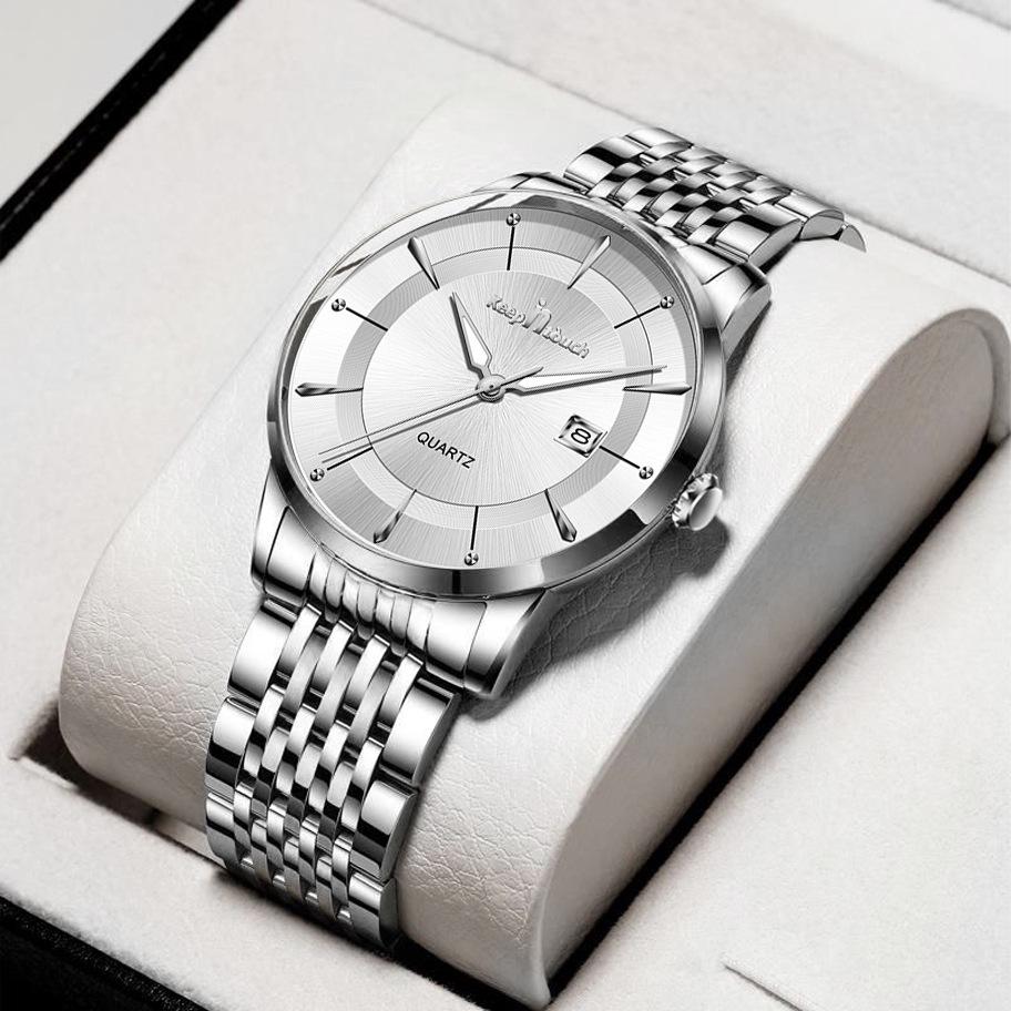 

Ультратонкие мужские водонепроницаемые кварцевые часы со светящимся календарем