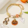 Halloween Pumpkin Charm Bracelet With Micro Inlay Zirconia For Unisex Costume Accessory
