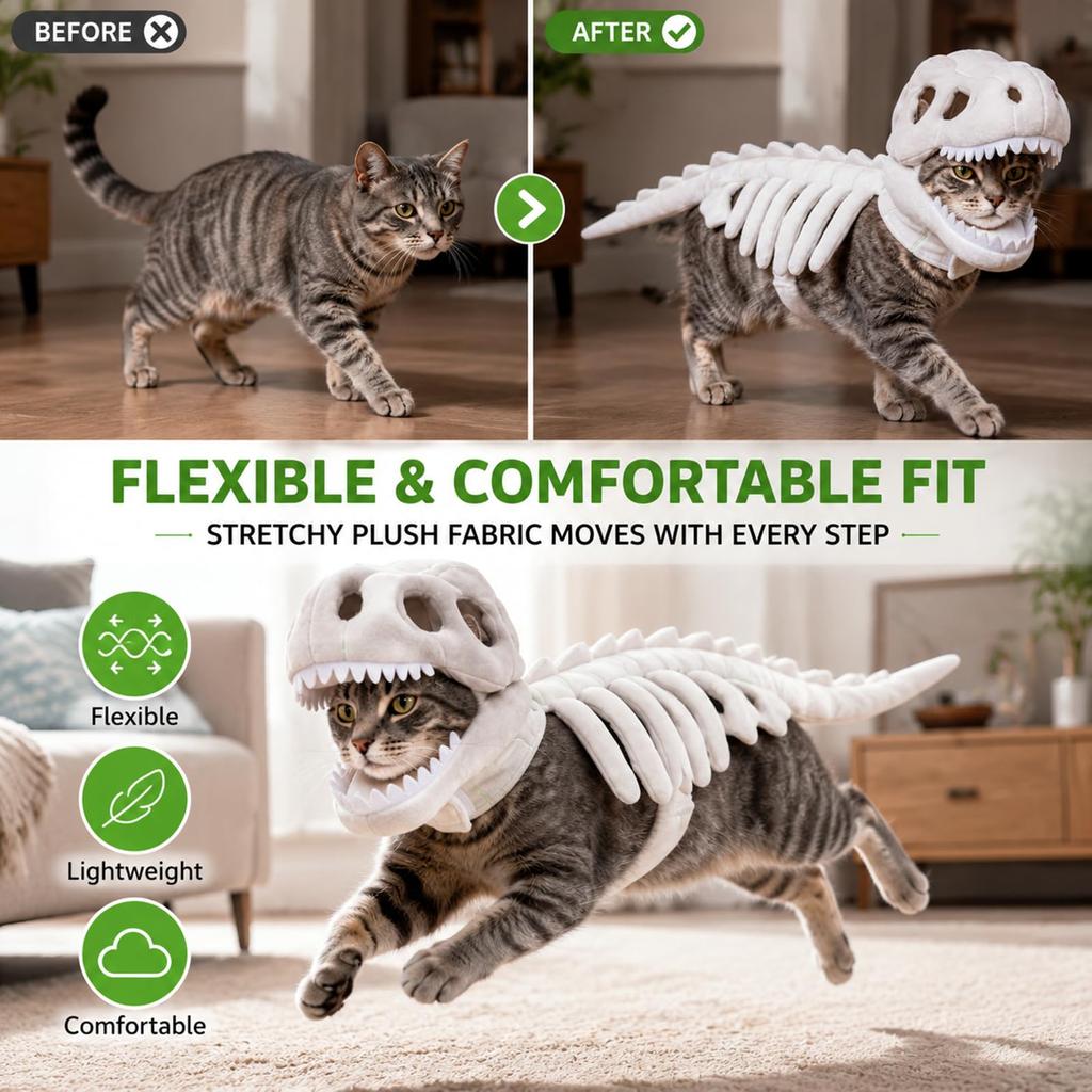 Infant -in-the-Dark Dinosaur Skeleton Hood for Costume Play