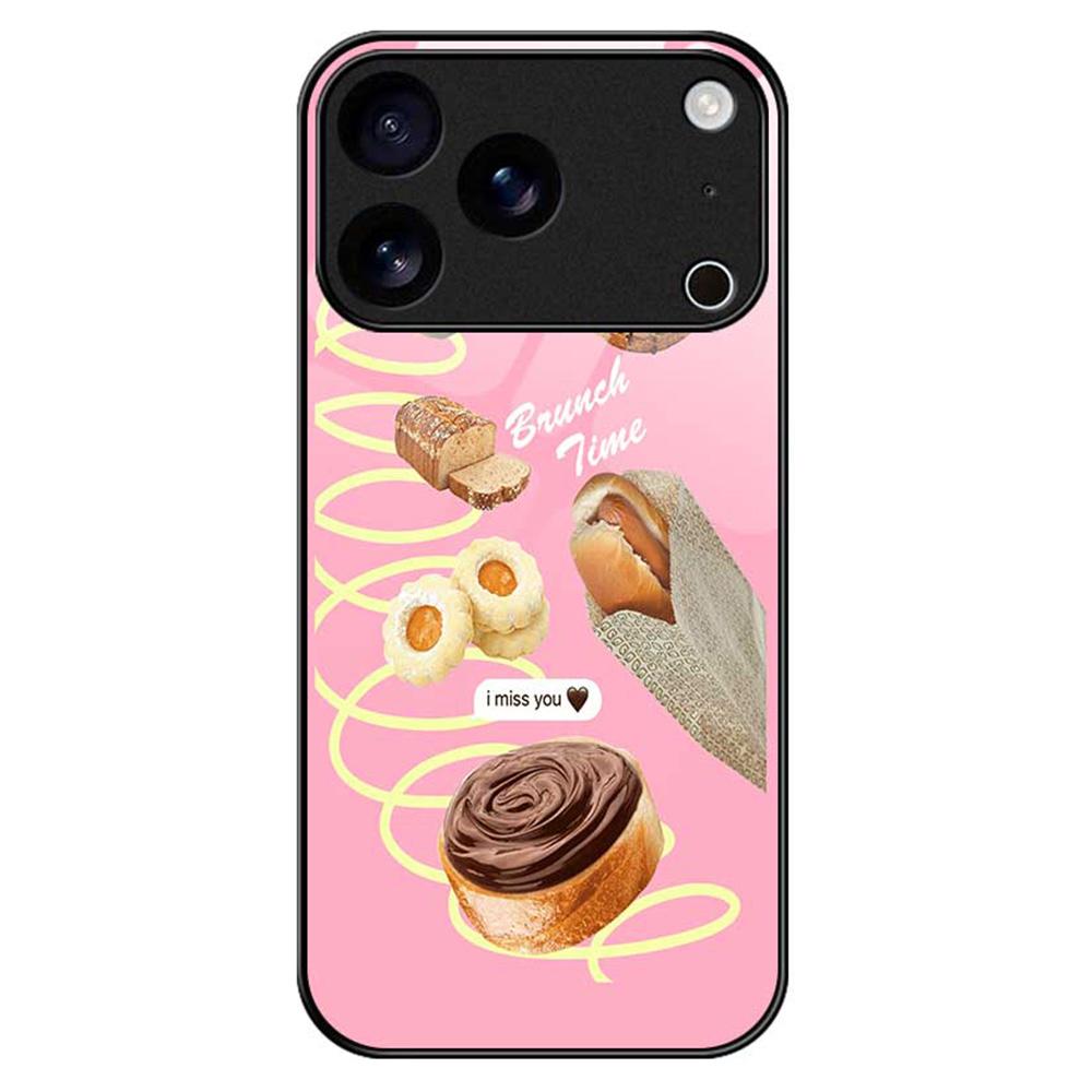 For iPhone 17 Pro Max Case TPU PC Tempered Glass Pattern Printing Anti Drop Phone Back Cover