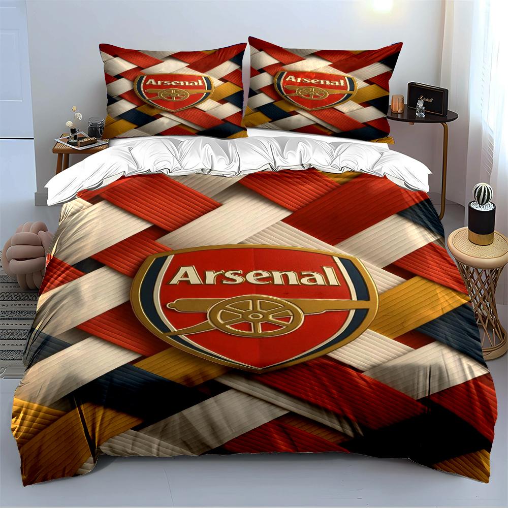 Set Biancheria da Letto Logo Arsenal Copripiumino Copripiumino Federe Decorazioni per la Casa (1 * Copripiumino 2 * Federe, senza piumino)