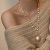 Natural Baroque Pearl Necklace for Women, Hand-woven Long Sweater Chain, Light Luxury and Popular Niche Long Accessories