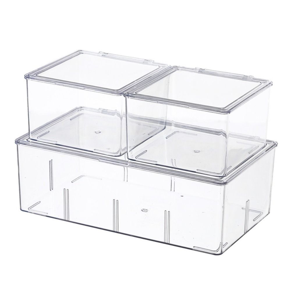 Transparent Tea Bag Storage Box with Lid Acrylic Organizer Stackable Tea Bag Box  Desktop