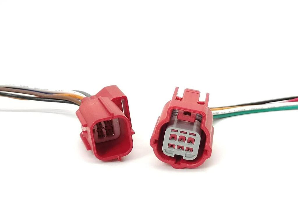 Generic Waterproof Motorcycle OBD2 Diagnostic Connector Set - 6 Pin Male Plug and Female Socket with Cable for Honda Yamaha