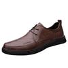 Men's Premium Cowhide Leather Lace-Up Business Shoes - Comfortable, Breathable, Non-Slip, Casual, for Middle-Aged