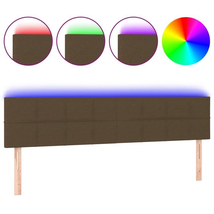 VidaXL LED Headboard Bedroom Furniture Double Bed Accessory Head of Bed Frame Interior Dark Brown 3121637