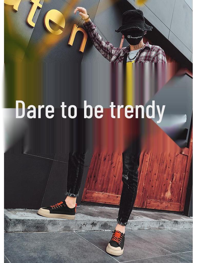 Men's 2024 Spring Breathable Canvas Casual Shoes: Trendy, Versatile Board Shoes