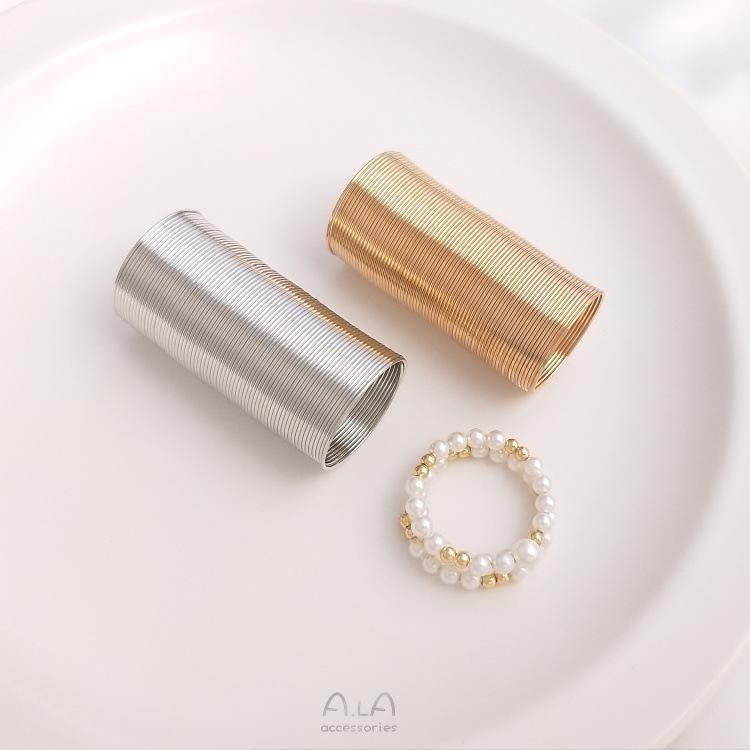 

Gold & White Memory Wire Ring Band for Jewelry Making