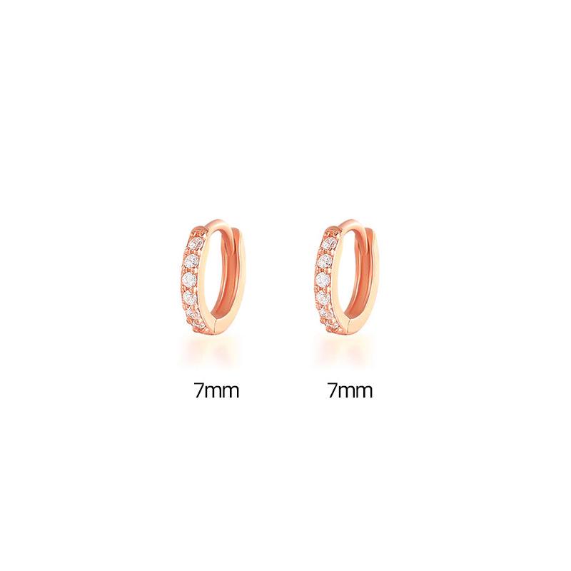 Cao Shi Korean Zircon Diamond Earrings - Simple, Fresh, Round Ear Buckle for Women