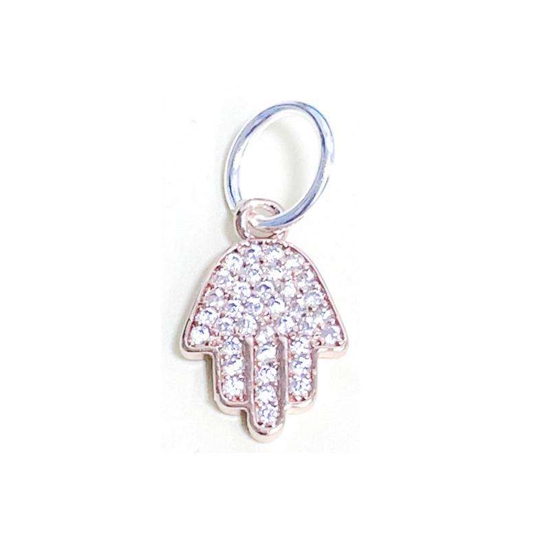 Sparkling Hamsa, All-Seeing Eye & Feather Three-Sided Charm Beads Fit Original Bracelets Accessories Diy Jewelry Gifts