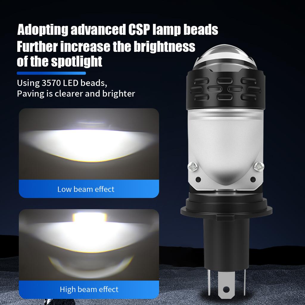 H4 LED Bulbs 12V-24V Motorcycle Headlight Devil's Eyes Day Running Light LED Spotlights CSP 3570 Chip Motorcycles Accessories