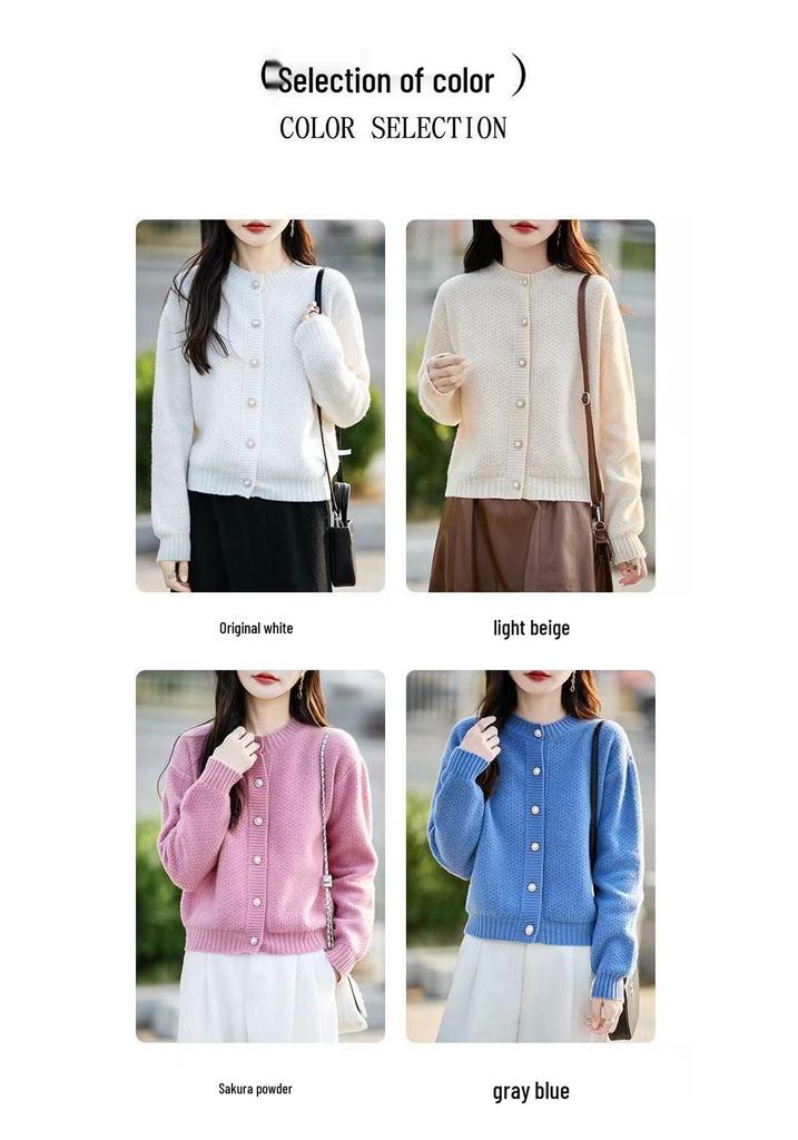 Wool Honeycomb Knit Sweater for Women: Lazy Style, Round Neck, Loose Fit - New 2025 Autumn/Winter Collection