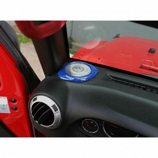 Dash A-Pillar Speaker Trim Cover Decor for Jeep Wrangler JK 15+ Accessories Blue