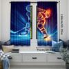 2Pcs Teens Ice Hockey Window Curtains For Bedroom Living Room Sports Games Theme Decor Rod Pocket Design Modern Simplistic
