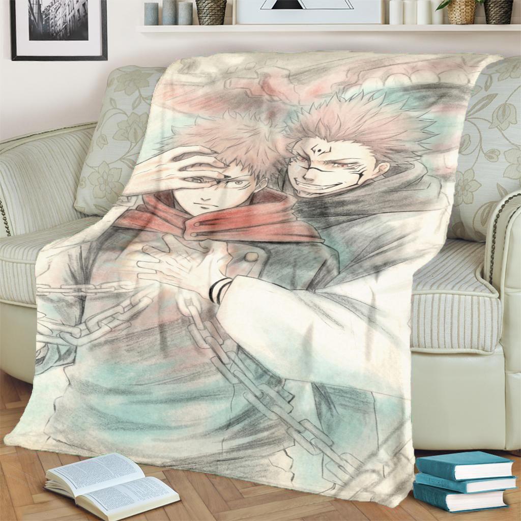 Jujutsu Kaisen Comfortable Blanket Warm Flannel for Bedrooms, Sofas, Beds, Chairs, Picnics, Travel
