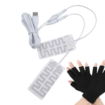 1 par Luvas Térmicas Elétricas USB Aquecedor Luvas Aquecidas Tecido de Fibra de Carbono Inverno Esqui Luvas Aquecimento Filme Almofada