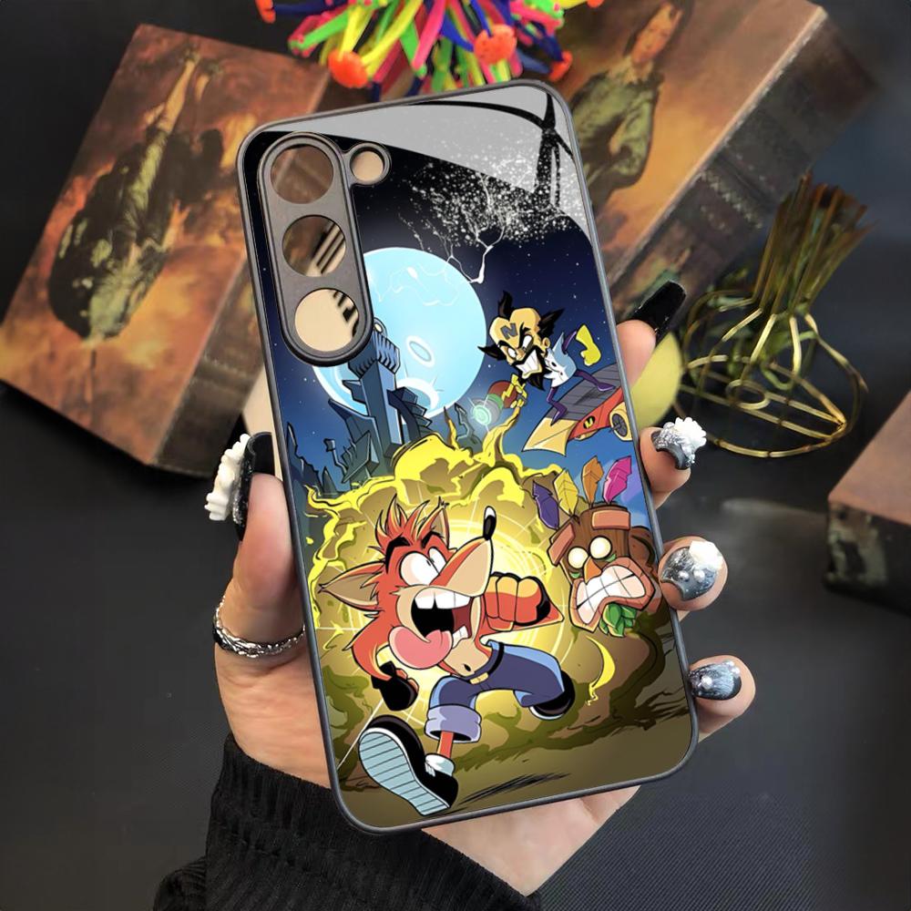 

Crash Bandicoot Game Phone Case for Samsung Galaxy S24 S23 S22 S21 S20 A24 A34 A54 A53 Note20 M54 Fe Ultra Plus Glass Samsung s23plus