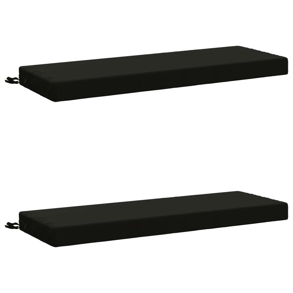 2 piece Bench Cushions SOEST 2 pcs. 100percent Polyester Black