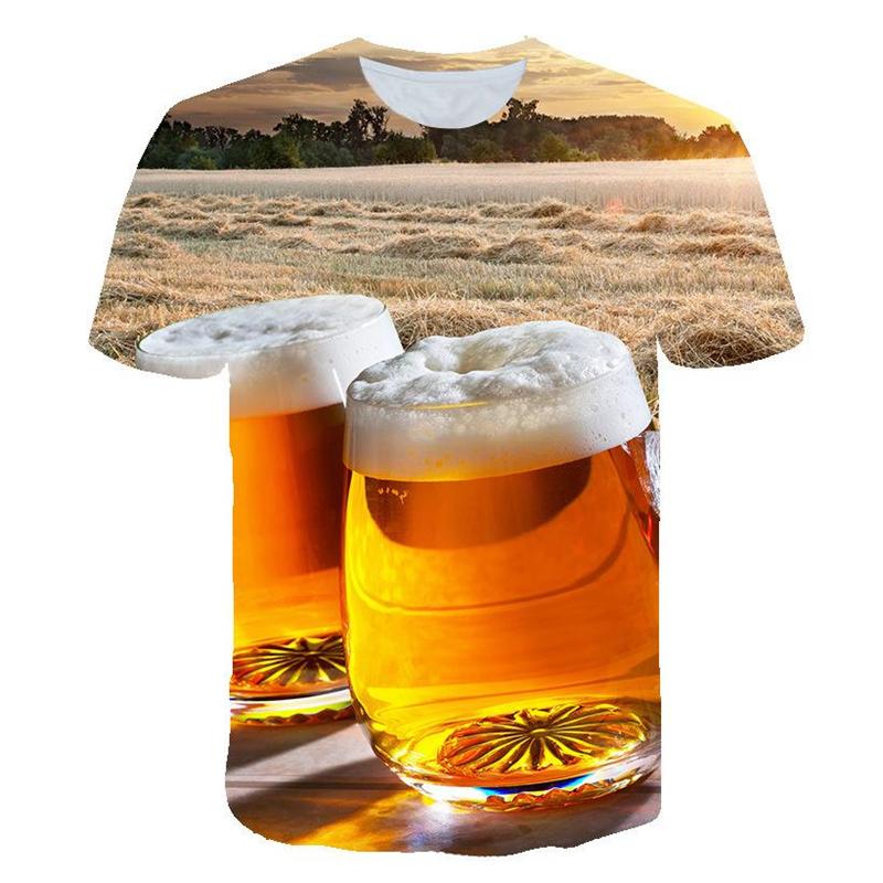 Fashion Kids T-Shirt Funny Beer Graphic Print Boy and Girl Tees Top Summer Street Short Sleeve Casual Outdoor Kids Clothing