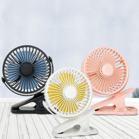 Desktop Fan Clip Type USB Powered/Rechargeable 360 Degree Rotatable Small 3 Speeds Low Noise Large Airflow Mini Fan Home Supplies
