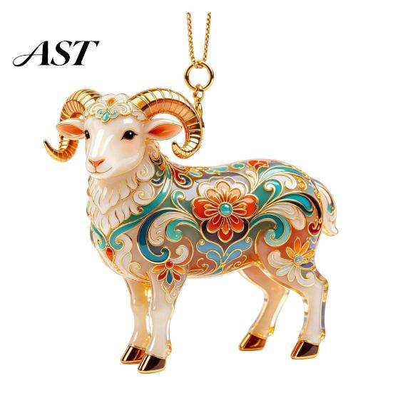 Decorative Acrylic Christmas Tree Decoration 2D Goat Ornament, Cute Animal Sheep Hanging Decor for Lightweight Holiday Accessory Tree, Party