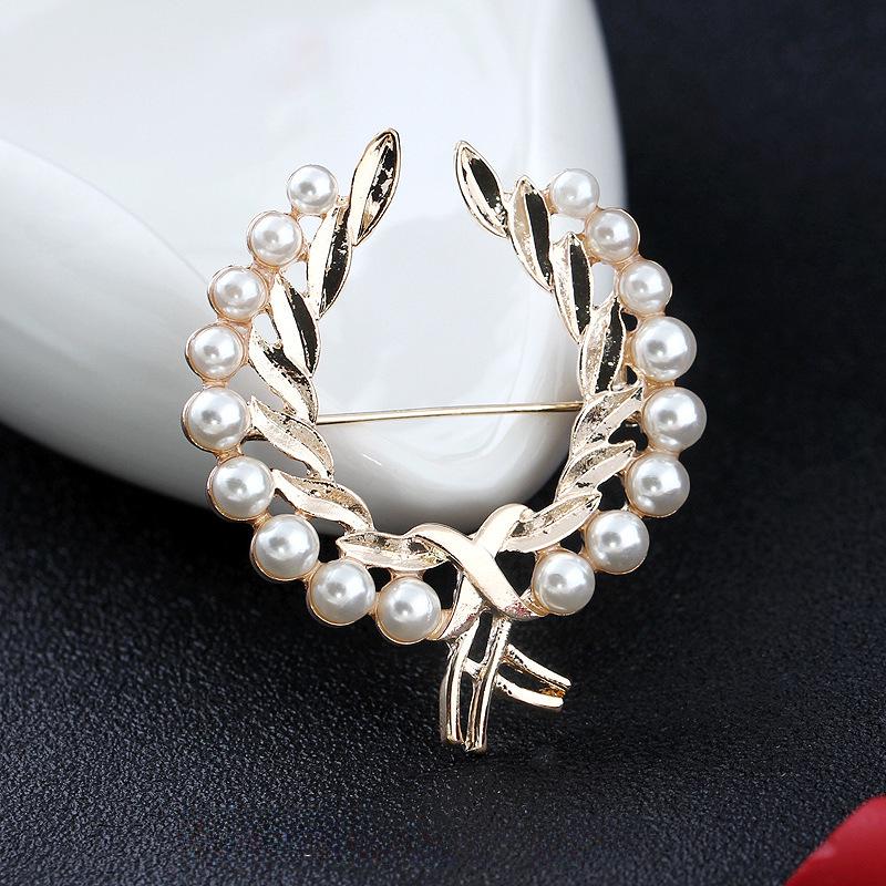 Lanhao Hot-Selling Pearl Swan Rhinestone Flower Brooch - Japanese & Korean Fashion Accessories for Women