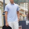 Summer Men's Short-Sleeved Polo Shirt with Half Zip Collar and Mulberry Silk T-shirt