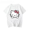 New Unisex Womens Cute Hello Kitty Pattern Printed Summer Top Couple Trendy Loose Casual Short Sleeve Cotton Soft Tshirt