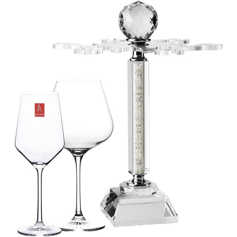 Crystal Red Wine Glass Rack Set
