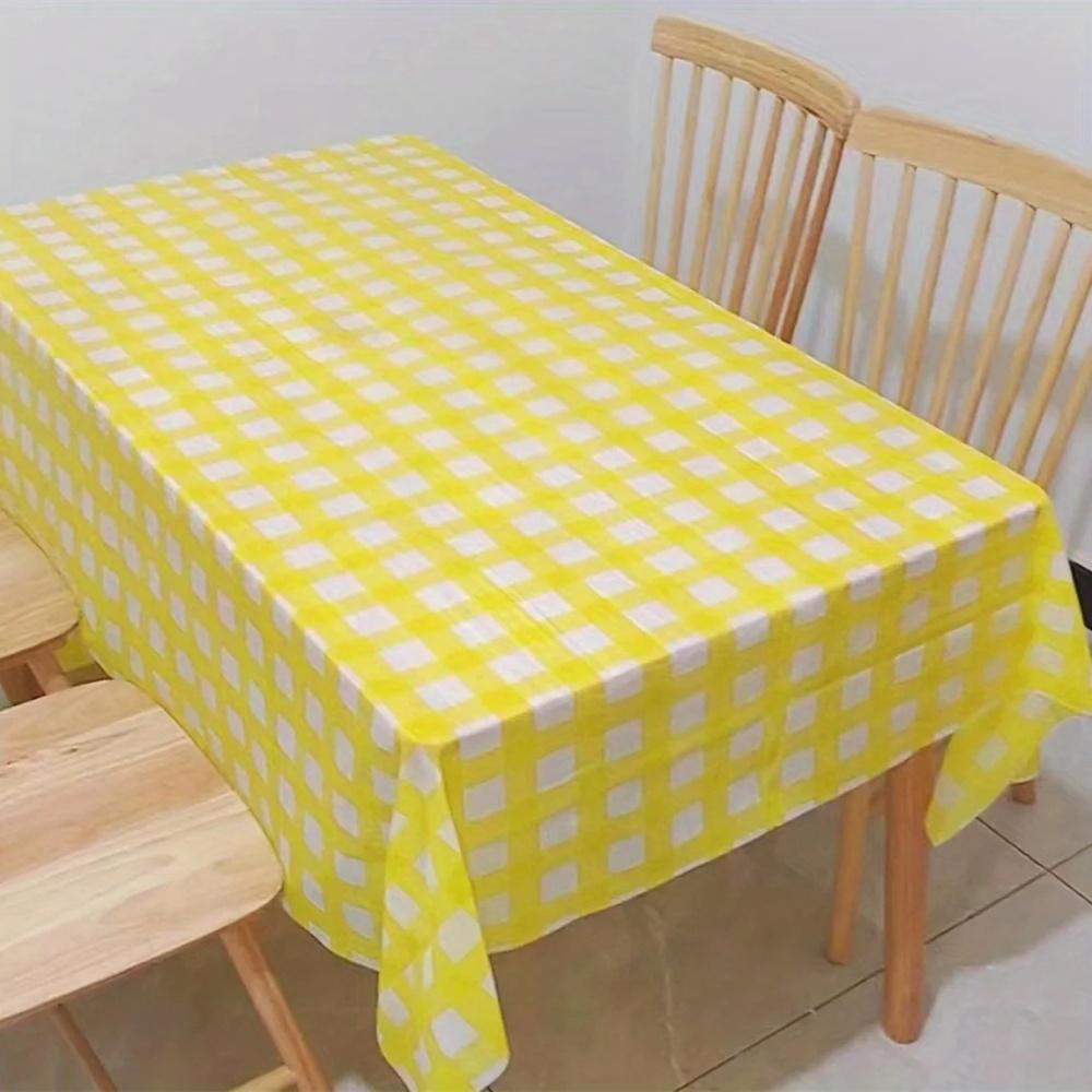 1/2pcs Disposable Table Cloth Waterproof Plastic Tablecloth, Rectangle Checkered Table Covers for Picnic, Birthday, Part