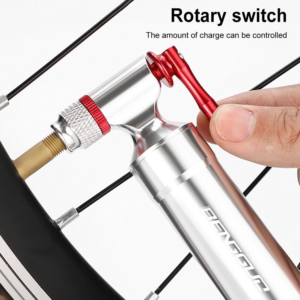 CO2 Bicycle Pump Schrader &  Valve Mini Bicycle Pump Aluminum Alloy CO2 Bike Tire Inflator for MTB Road Bike