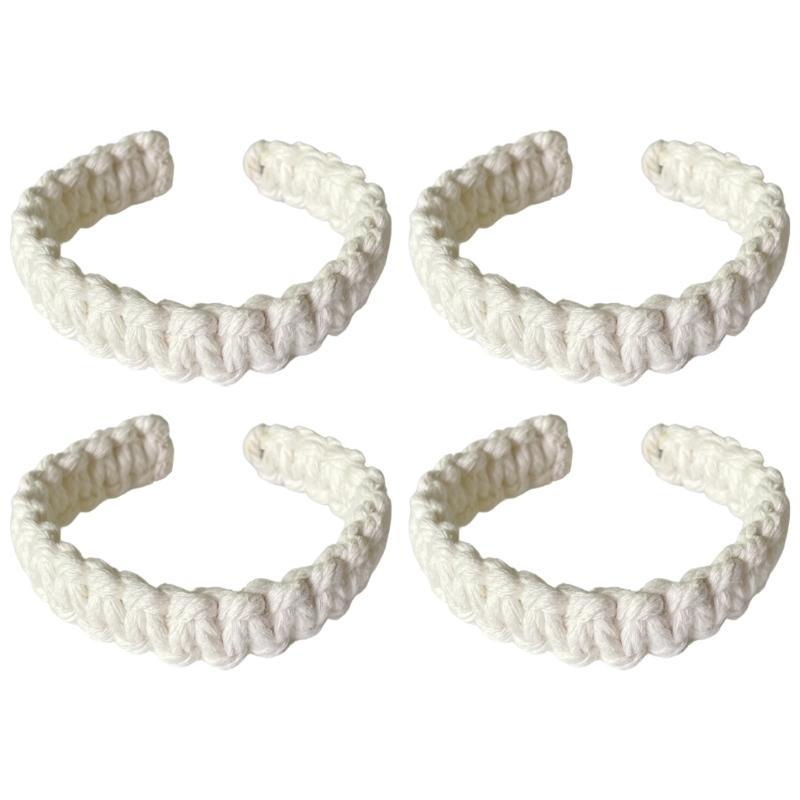 Natural Fiber Curtain Tie Set of 4 Woven Rope Window Drape Tiebacks Decoration