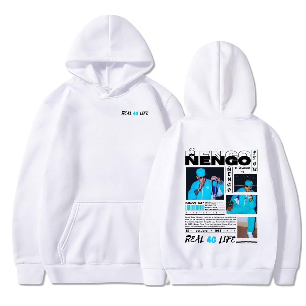 Rapper Nengo Flow Real G4 Life Album Merch Hoody Men's Tops Fashion Oversized Sweatshirt Casual High Quality Fleece Style Hoodie