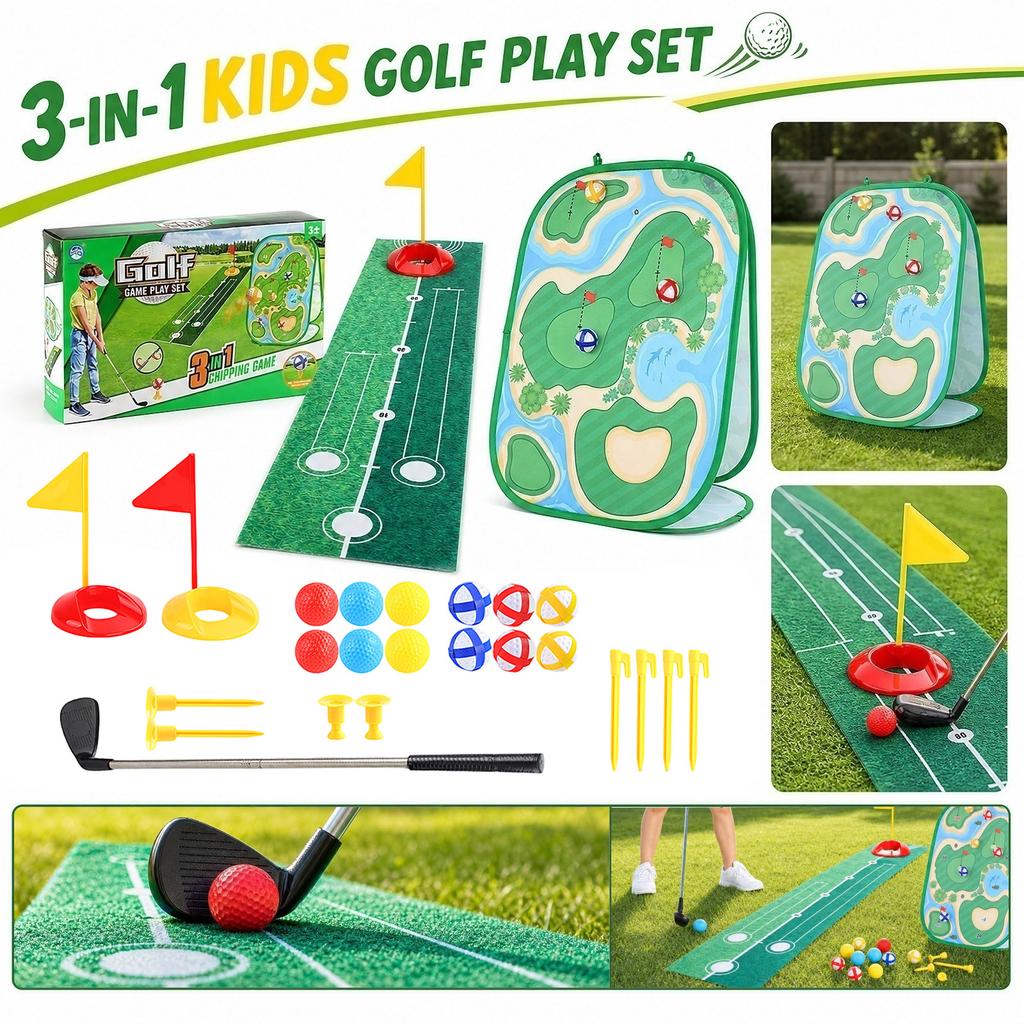 Golf Toy Set Folding Boards for Kids Outdoor Games