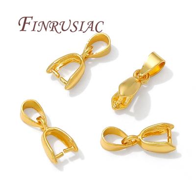 5-15 Pcs 18K Gold Plated Brass Bails Connectors Bale Pinch Pendant Clasp Clips,Pinch Bails,Jewelry Bail,DIY Jewelry Accessories