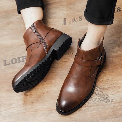Winter Classic Men's Genuine Leather Boots Fashion Ankle Boots Men's Business Short Boots Outdoor High Quality High Top Shoes