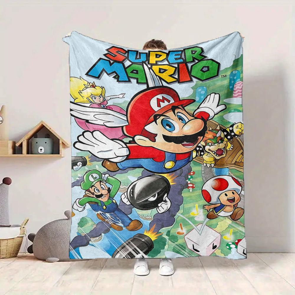 1pc Mario Adventure Soft Skin-Friendly Flannel with Digital Printing, Various Sizes Available for Family, Friends, Birthday082