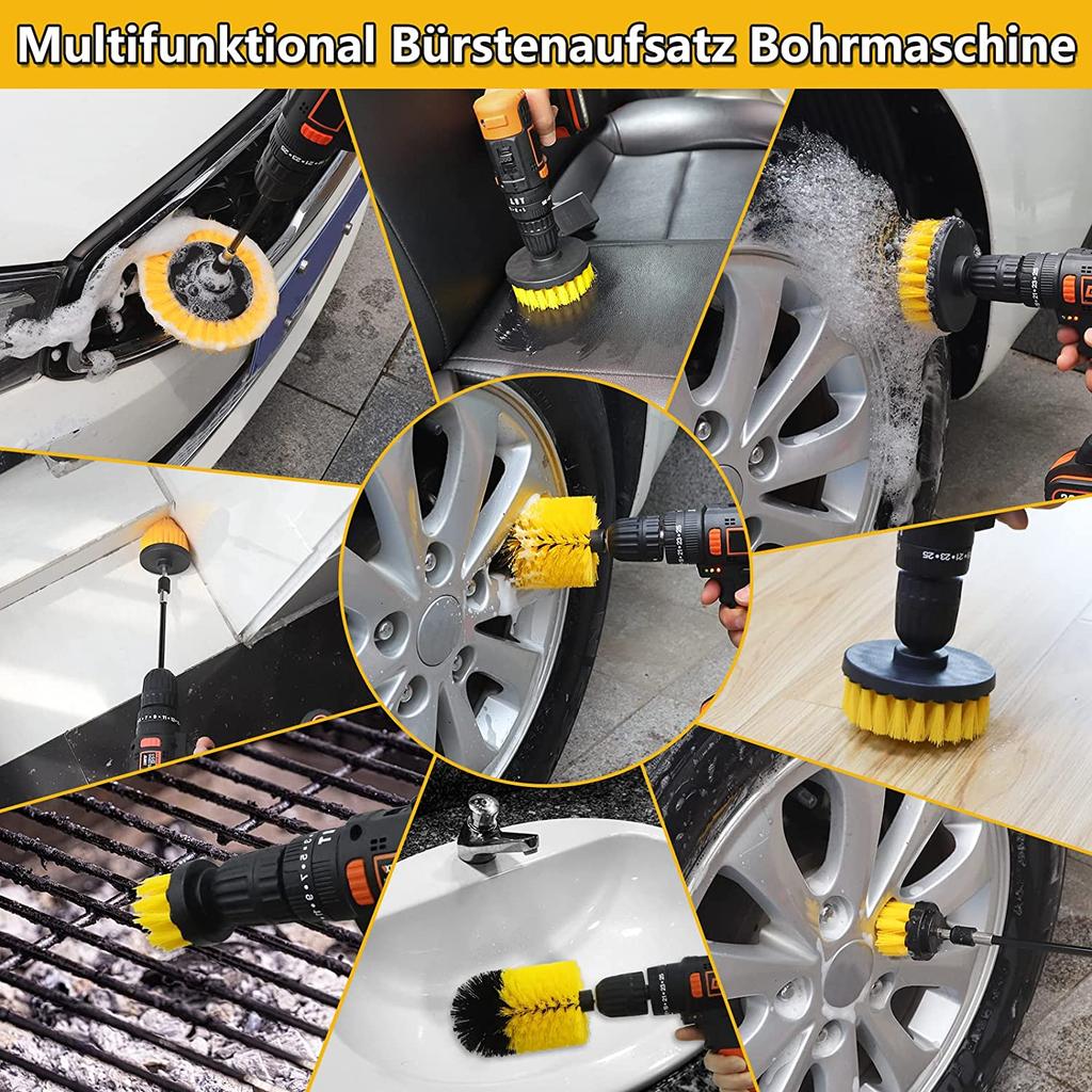 Professional Eco-Friendly PP Wheel Style Power Scrub Drill Cleaning Brush for Carpet From Anhui China Factory